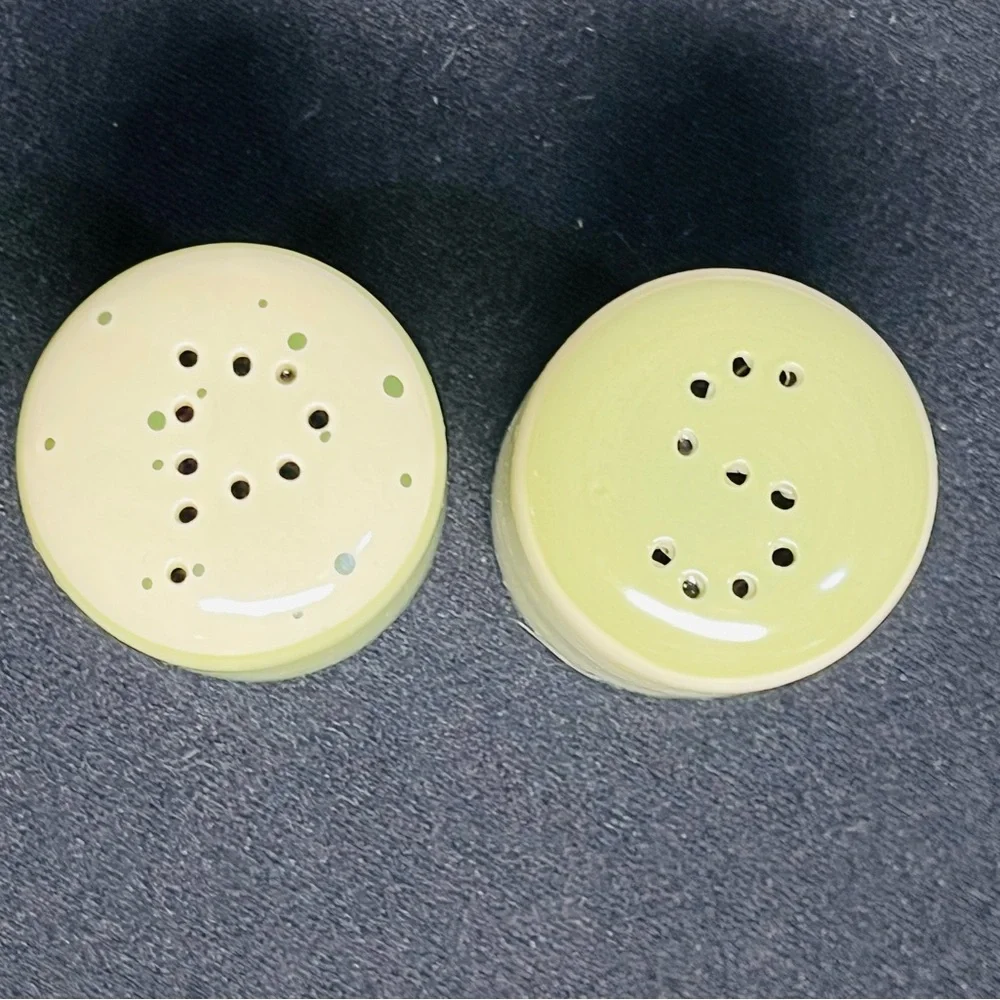 Darling Spring Ceramic Two-Tone Salt and Pepper Shaker Set Green and Cream